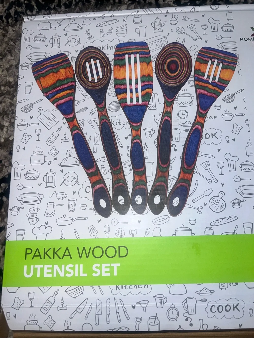 Pakka Wood Multicolor 5-Piece Utensil Set